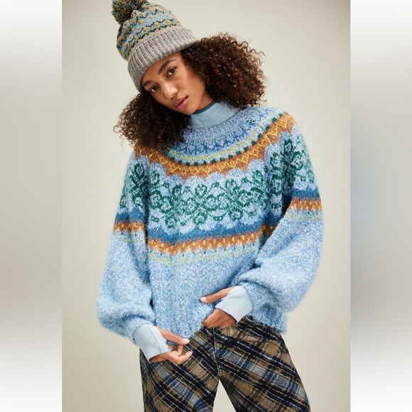 Free People Festive Frost Sweater XL - Picture 1 of 6